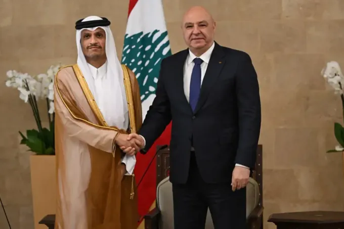 رئيس الوزراء القطري في بيروت: اتفاق على الكهرباء ودعم الجيش وإعمار الجنوب