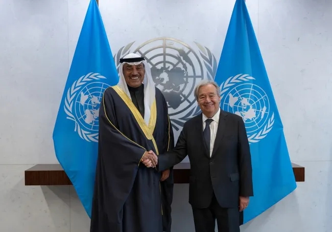 ممثل أمير الكويت يصل نيويورك ويلتقي الأمين العام للأمم المتحدة